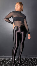 Load image into Gallery viewer, BLACK SHEER MOCKNECK CATSUIT
